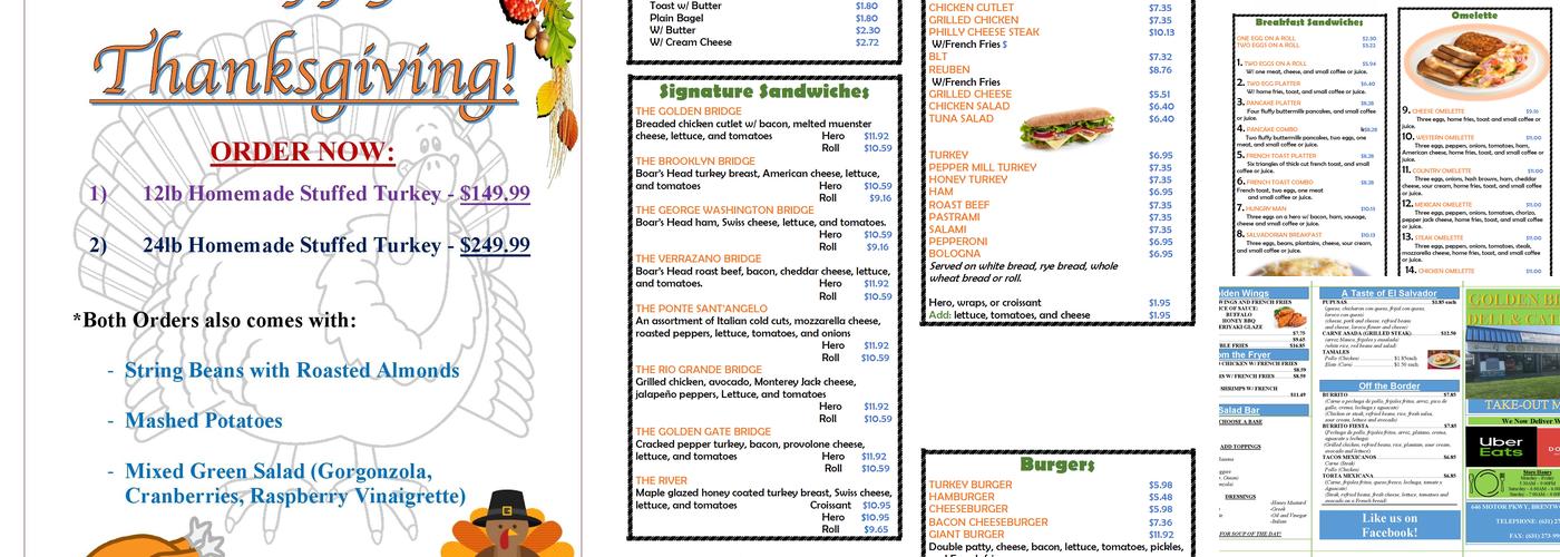 Golden Bridge Deli Menu