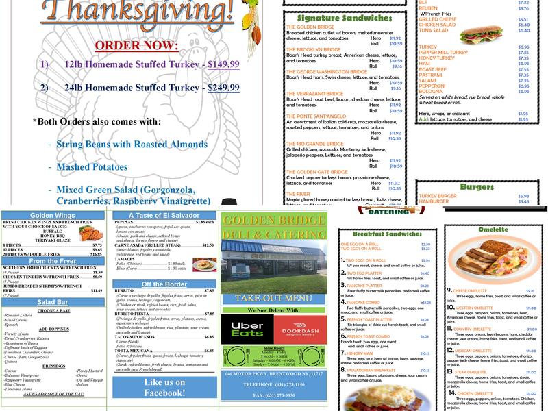 Golden Bridge Deli Menu