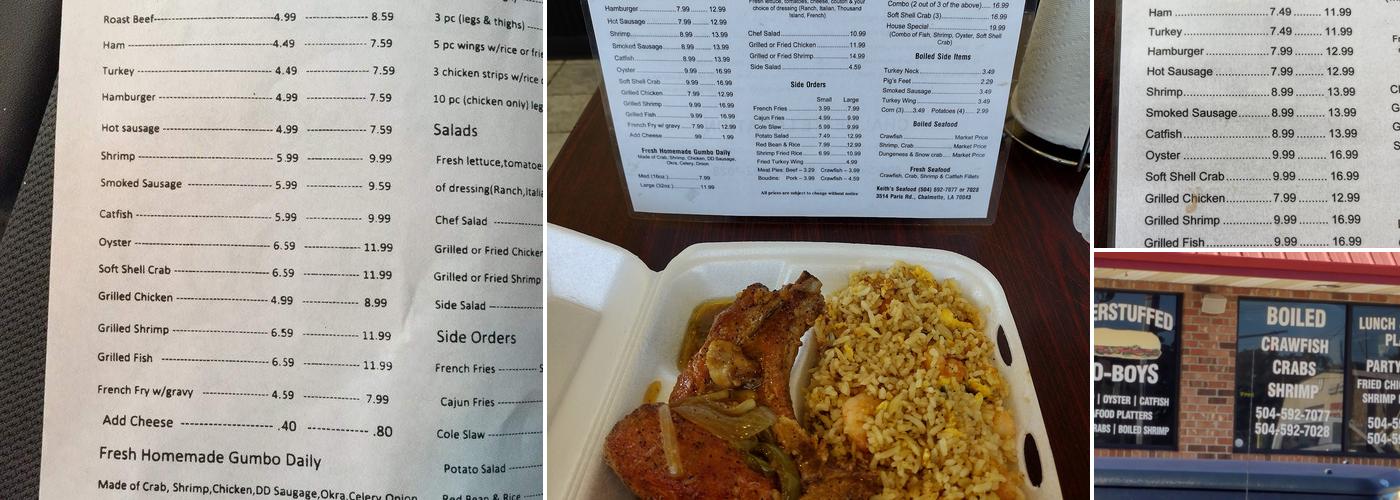 Keith's Seafood Menu