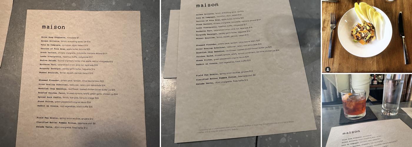 Maison Menu
