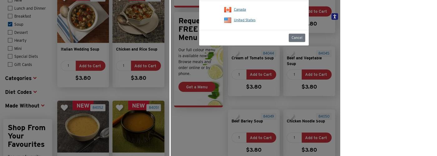 Heart To Home Meals Menu