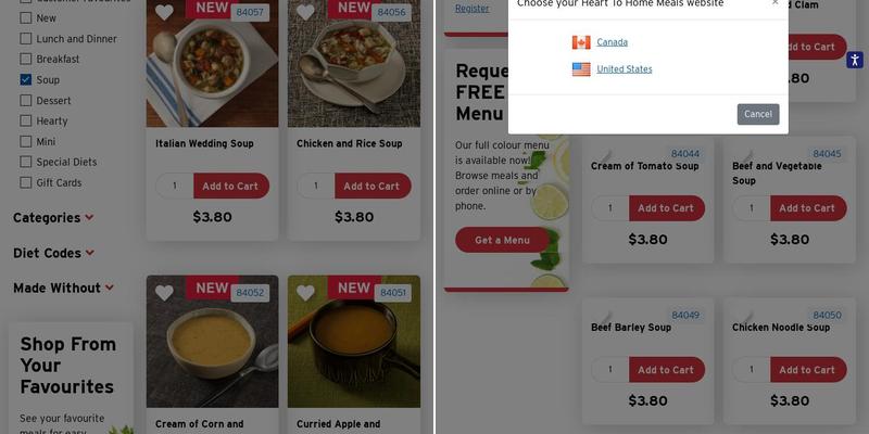 Heart To Home Meals Menu