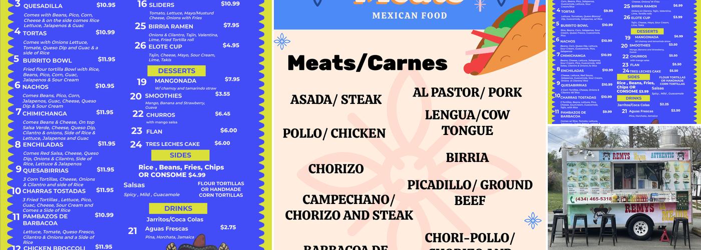 Remy's La Mejor Llc Menu