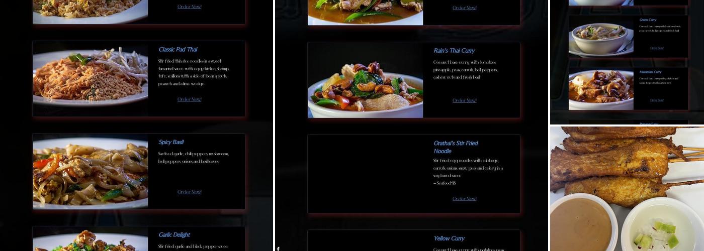 Rain Thai Bistro Menu