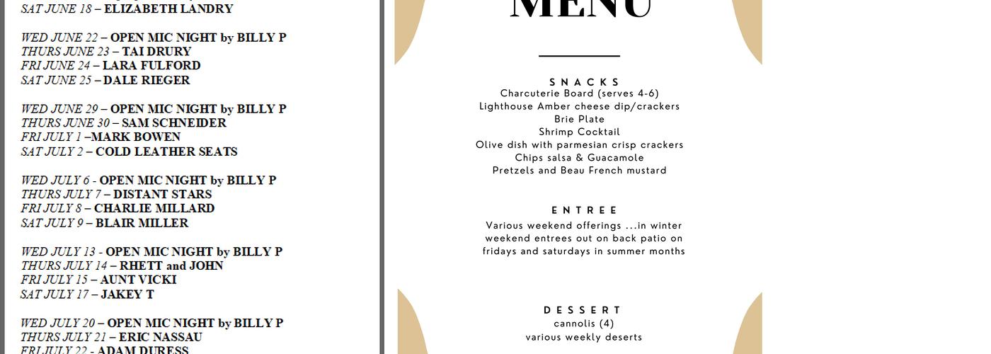 The Beau Menu