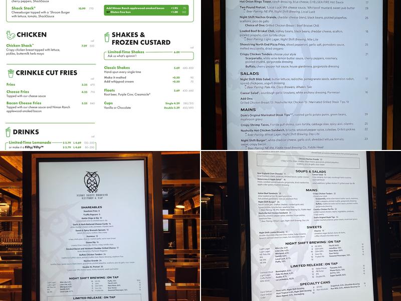 Night Shift Brewing Kitchen & Tap Menu