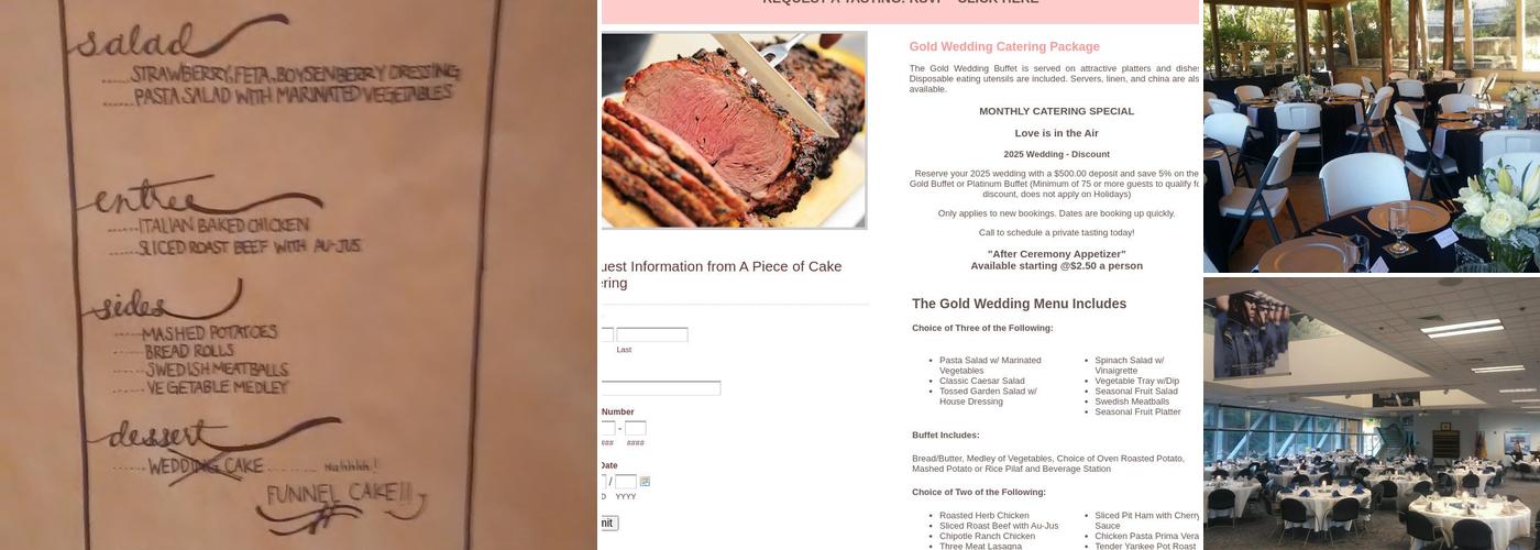 A Piece of Cake Catering Menu