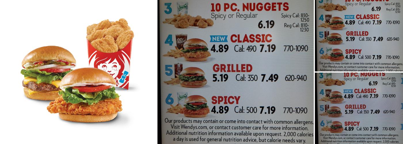 Wendy's Menu