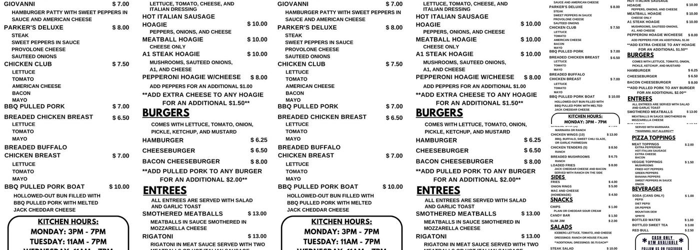 Phat Daddy's Menu