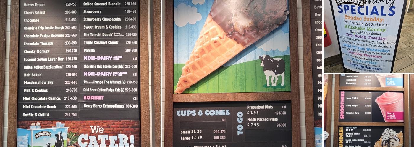 Ben & Jerry’s Menu
