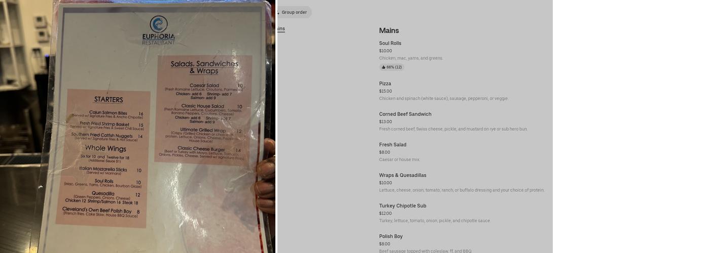 Euphoria Restaurant & Oxygen Lounge Menu