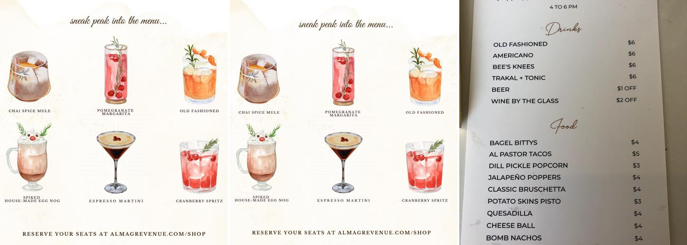 The Bar at ALMAGRE Menu