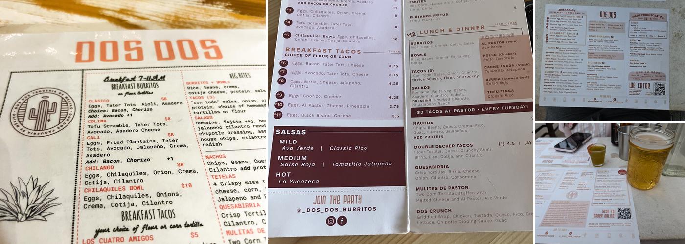 Dos Dos Menu