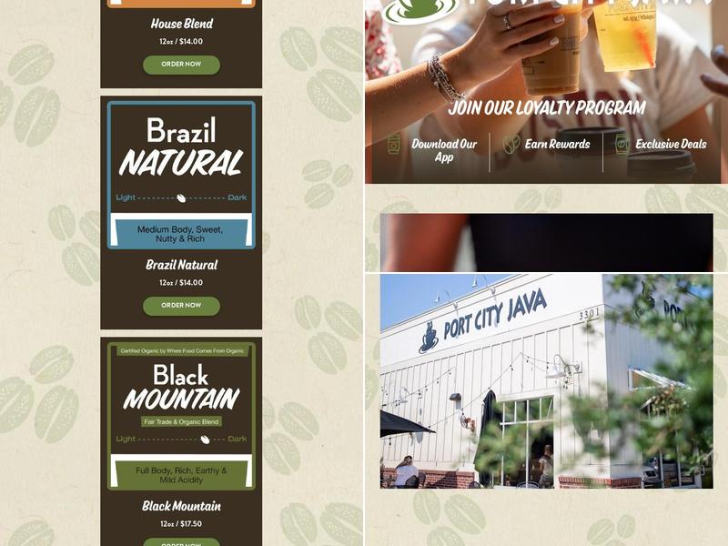 Port City Java Menu