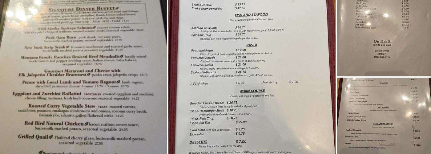 The Bistro Cafe Restaurant Menu