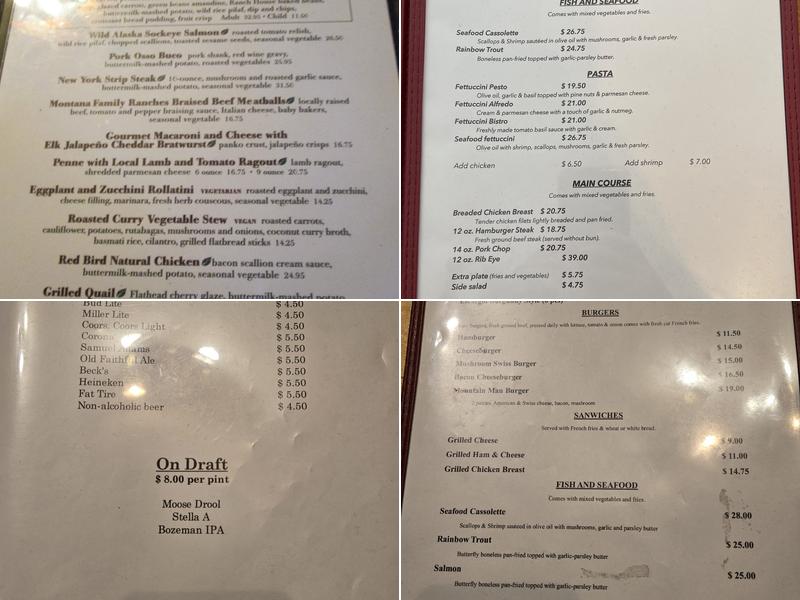 The Bistro Cafe Restaurant Menu