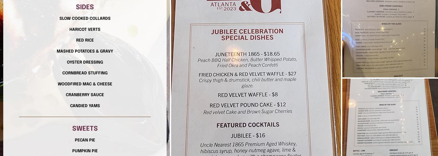 Marcus Bar & Grille Menu