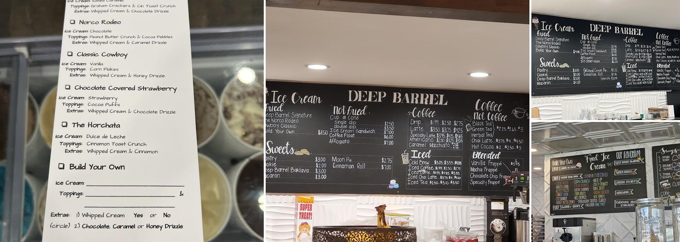 Deep Barrel Menu