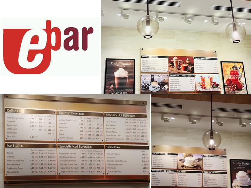 Nordstrom Ebar Artisan Coffee Menu