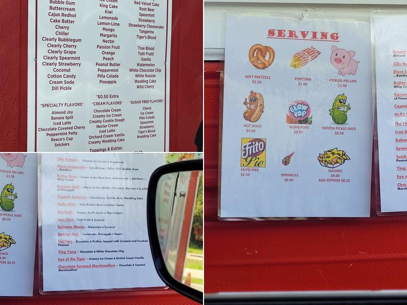 Southern Snowballs Menu