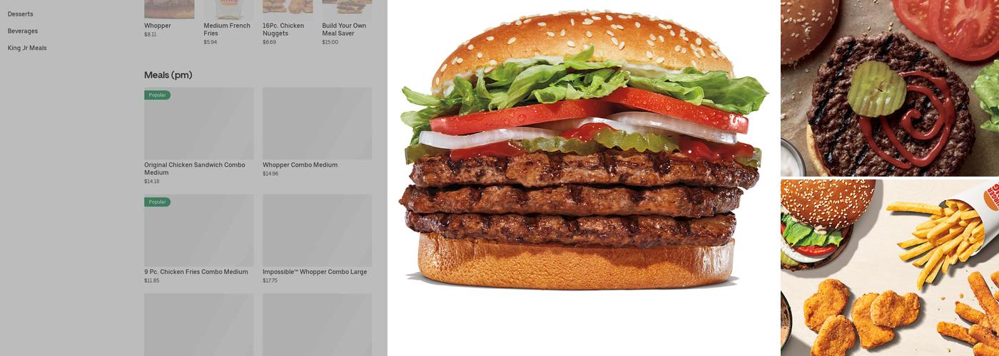 Burger King Menu