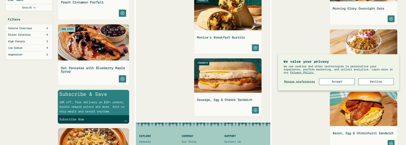 Everytable Menu