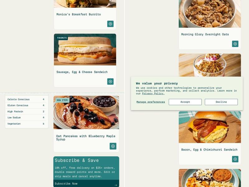 Everytable Menu