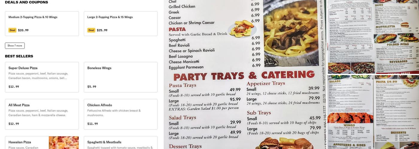 Pizza Fino Menu