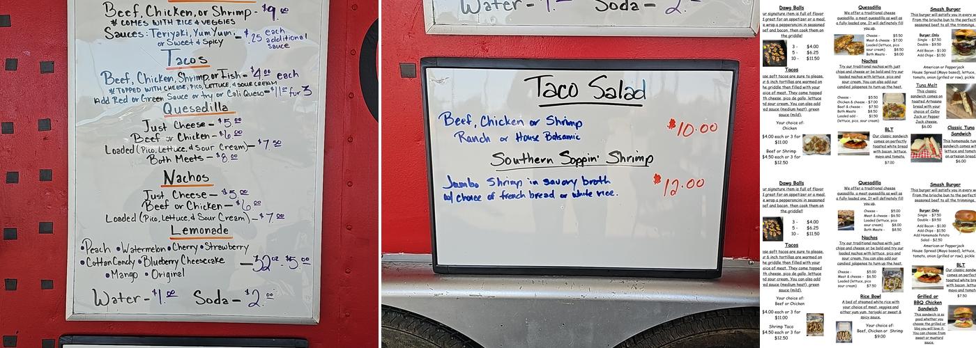 Cali Shack Menu