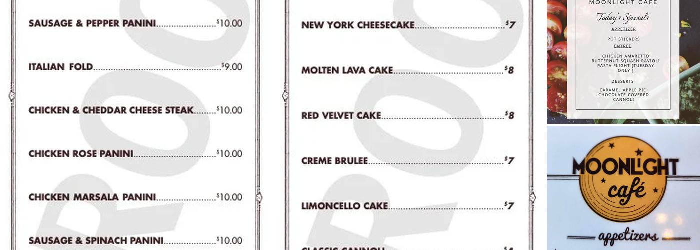 Moonlight Cafe Menu