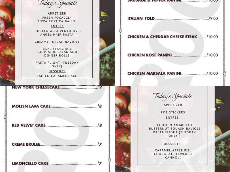 Moonlight Cafe Menu