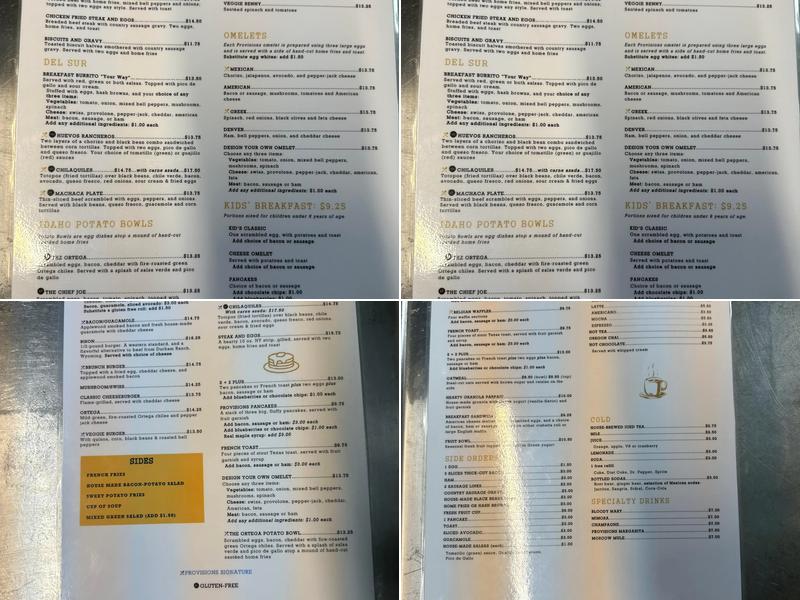 Local Kitchen Provisions Menu