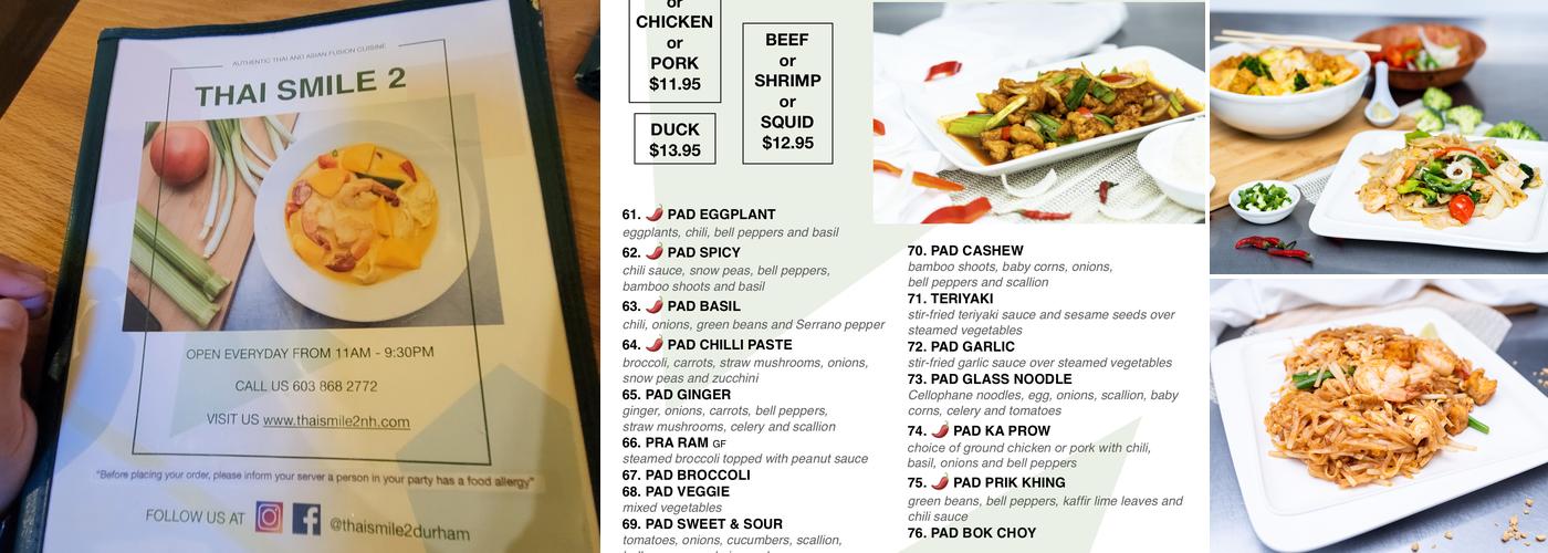 Thai Smile 2 Menu