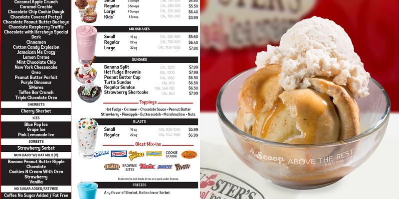 Bruster's Real Ice Cream Menu
