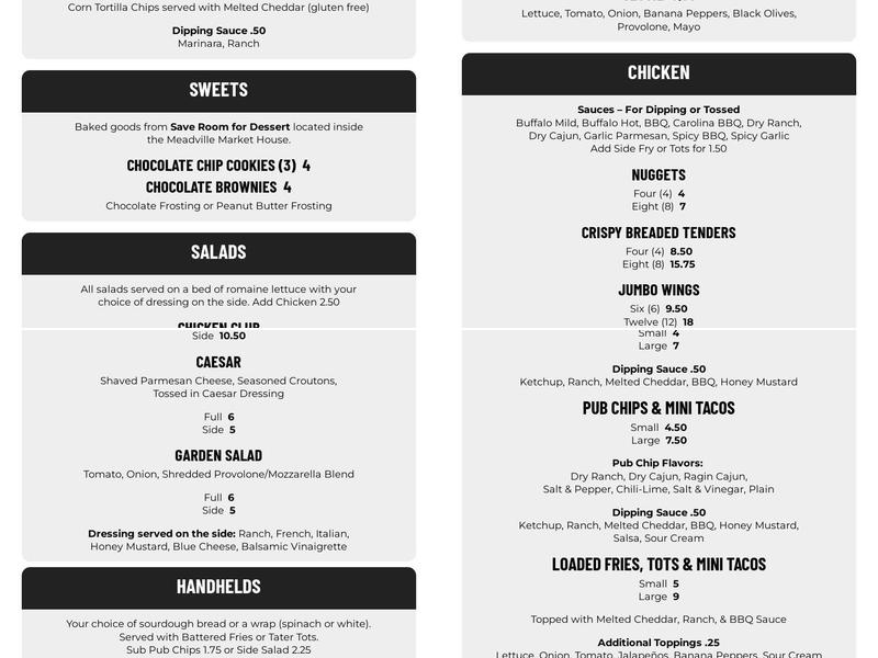 Eats Menu