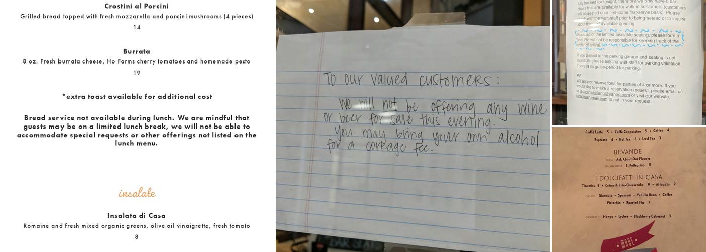 La Cucina Ristorante Italiano Menu