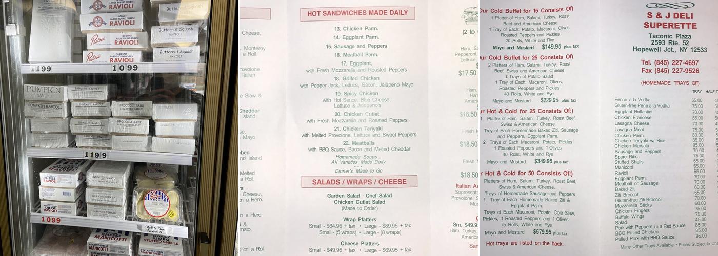 S & J Deli Superette Menu