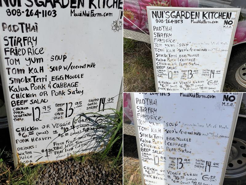 Nui's Garden Kitchen Menu