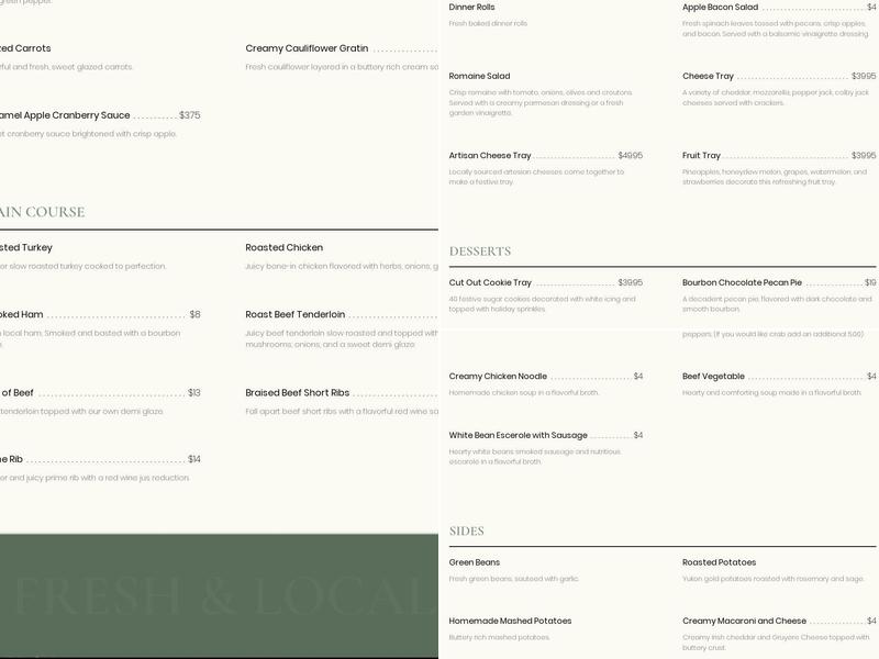 Watkins Catering Menu