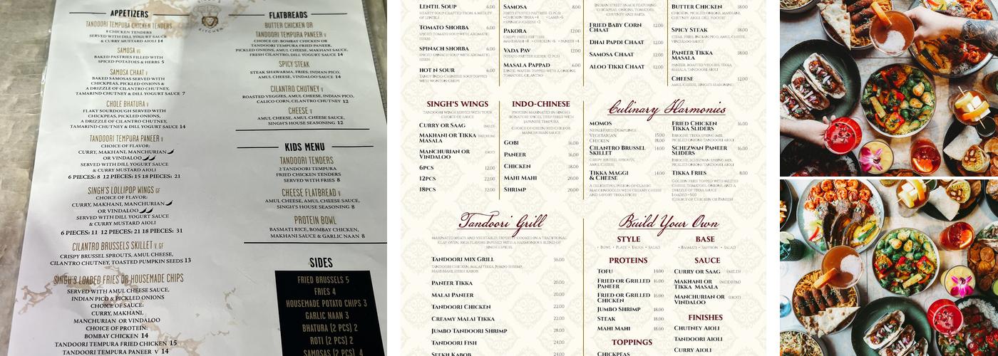 Singh's Kitchen Menu