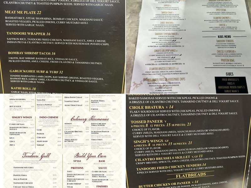 Singh's Kitchen Menu