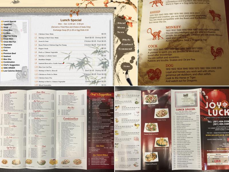 Joy Luck Menu