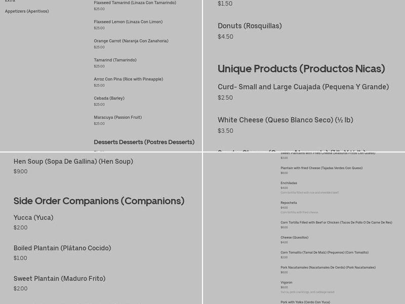 FRITANGA EL CHELE Menu