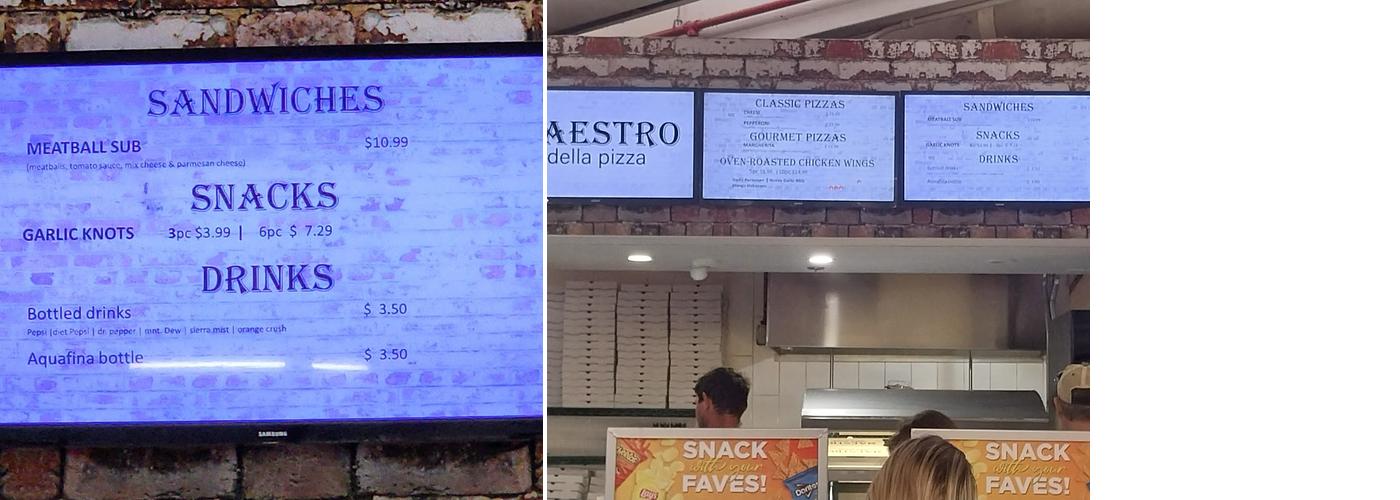 Maestro Pizza Menu