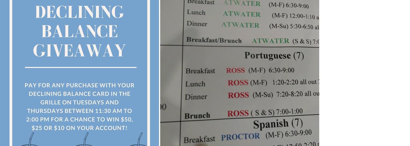 Ross Dining Hall Menu