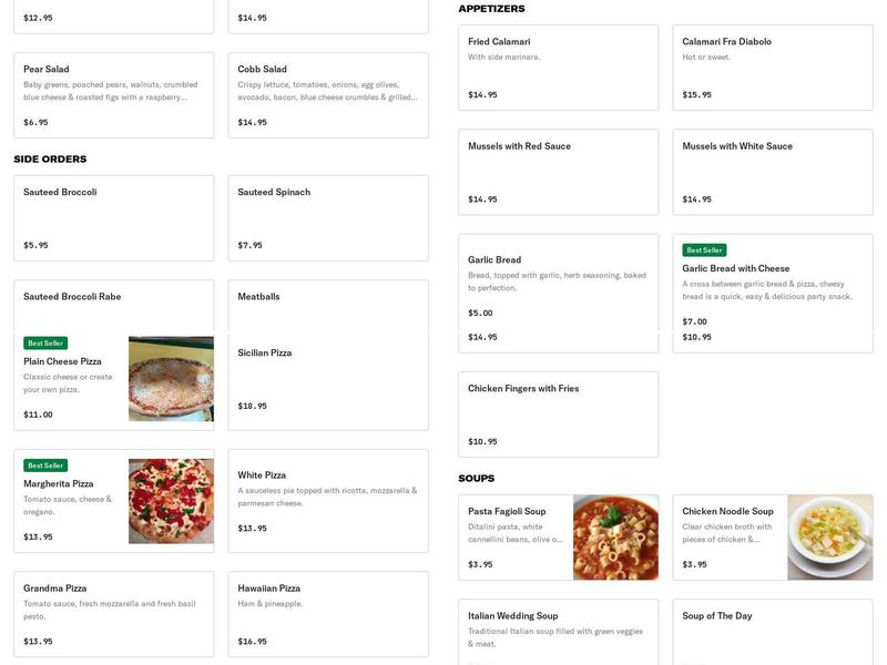 Toscanella Village Cafe Menu