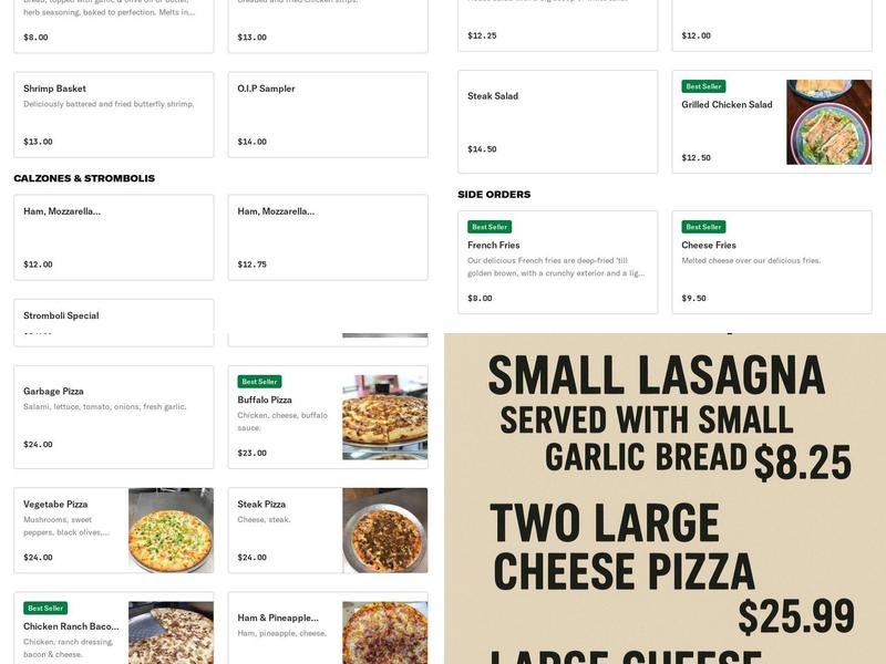 Original Italian Pizza Menu