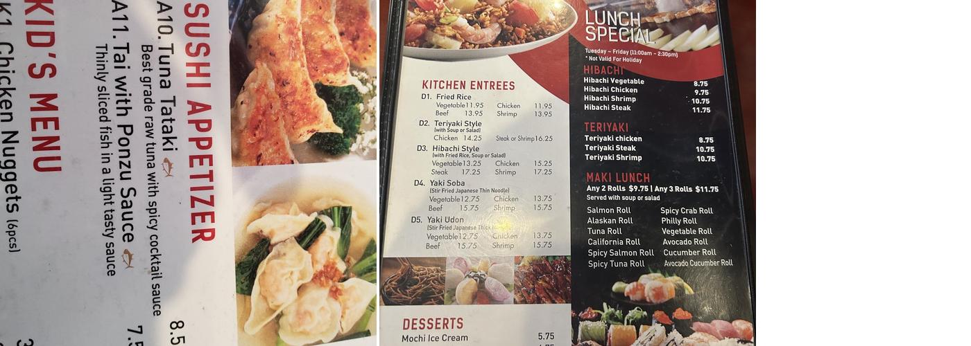Kochi Menu
