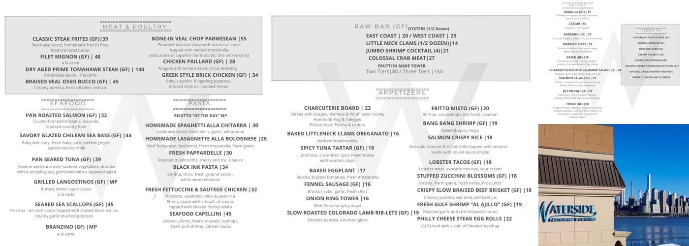 Waterside Restaurant and Catering Menu