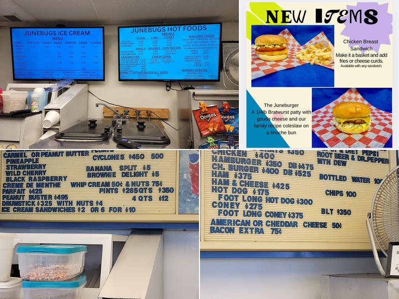Junebugs Ice Cream Menu